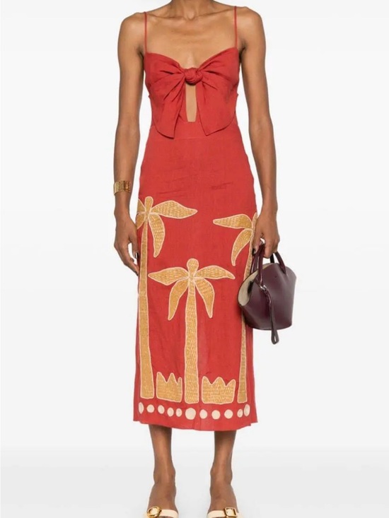 Johanna Ortiz Dresses & Skirts - Johanna Ortiz Calm Wind midi dress embroidered size 4 linen